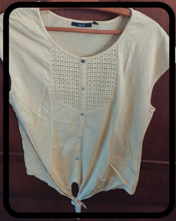 T-Shirt - MC - jaune - Taille 34 - Kiabi