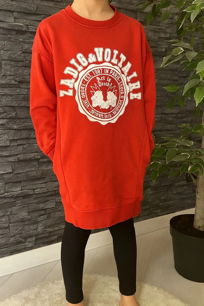 🛑Sublime robe sweat Zadig & Voltaire rouge – Fille 8 ans – TBE🛑