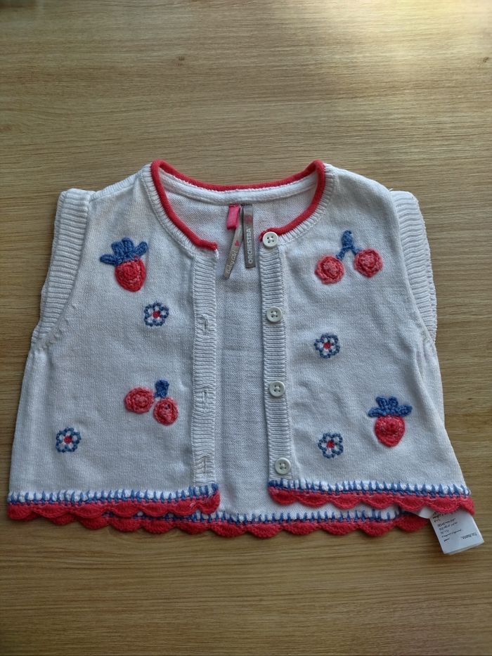 Ensemble tee shirt et gilet bébé fille 9 mois - photo numéro 5
