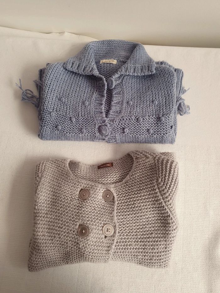 Lot gilet angora et poncho 24 mois 2 ans - photo numéro 2