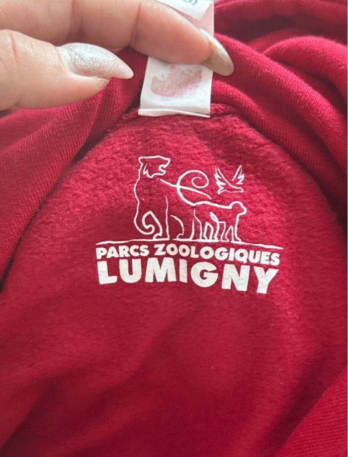 Pull à capuche rouge avec motif Lion King - photo numéro 3