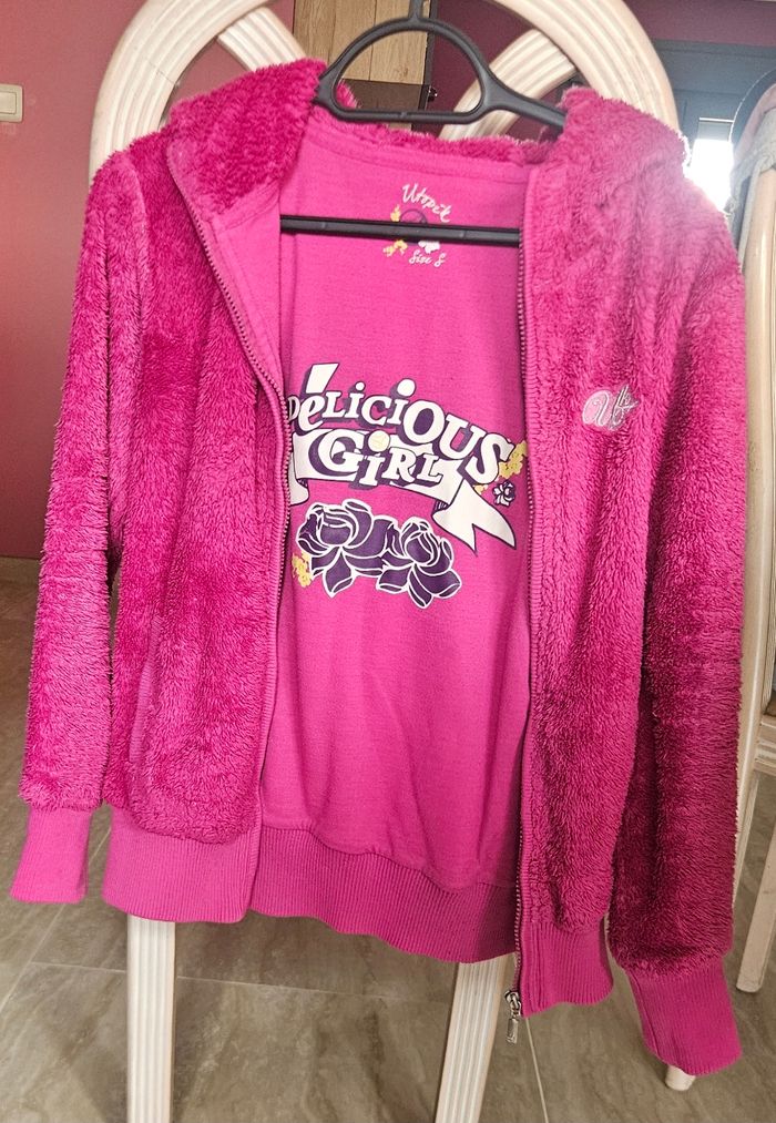 Gilet zippé rose