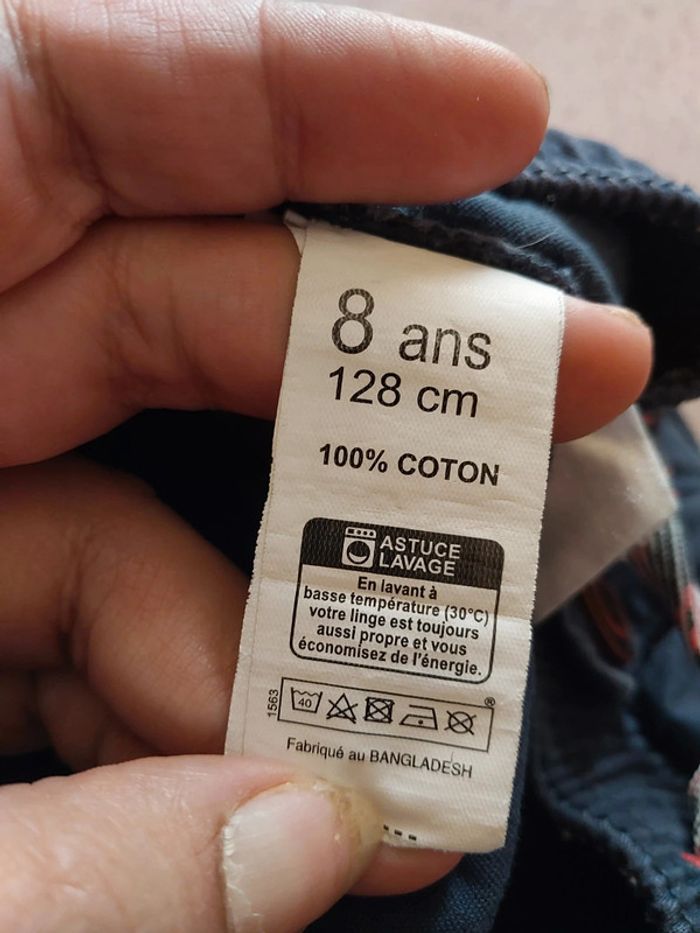 Short bleu en toile Taille 8 ans - photo numéro 4