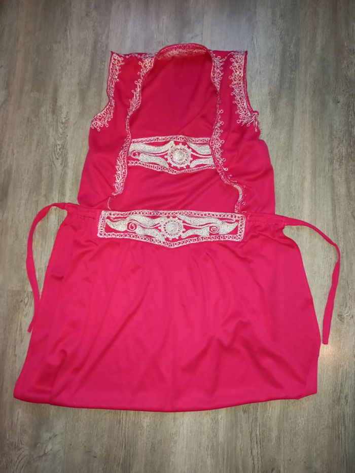 déguisement fille rose argenté danseuse du ventre taille 4-6 ans - photo numéro 2