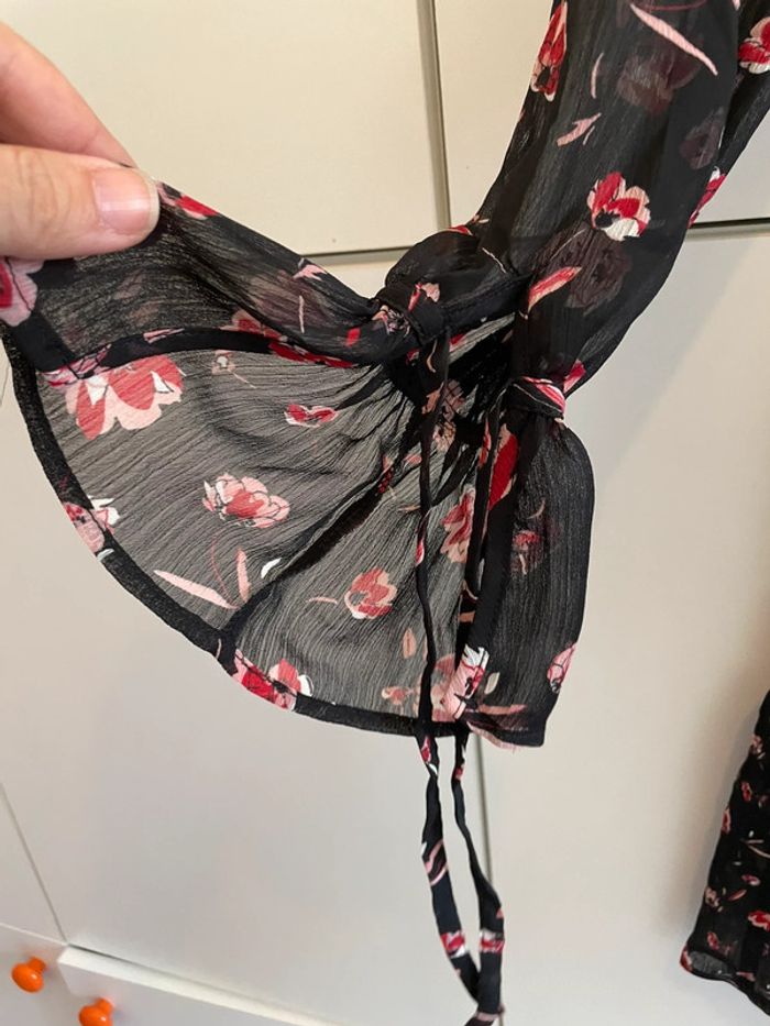 Robe mi-longue noire fleurie taille S Orsay - photo numéro 4