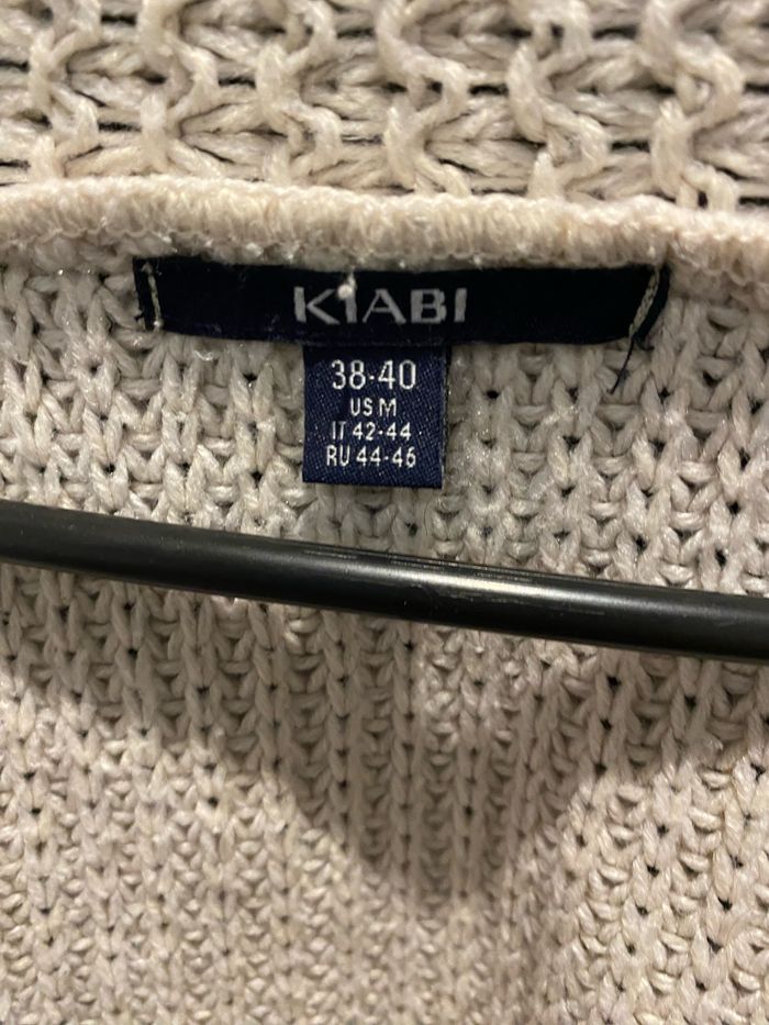 Gilet long tricoté beige KIABI - Taille M (38-40) - photo numéro 2