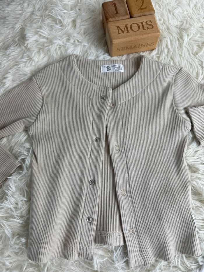 🦒 Gilet côtelé et t-shirt girafes BabyBol – Taille 12 mois - photo numéro 2