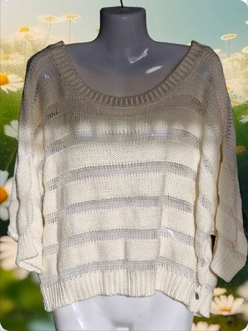 Magnifique pull court déco jeu de transparence