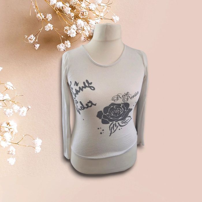 Top blanc femme avec dos en tulle – Taille S