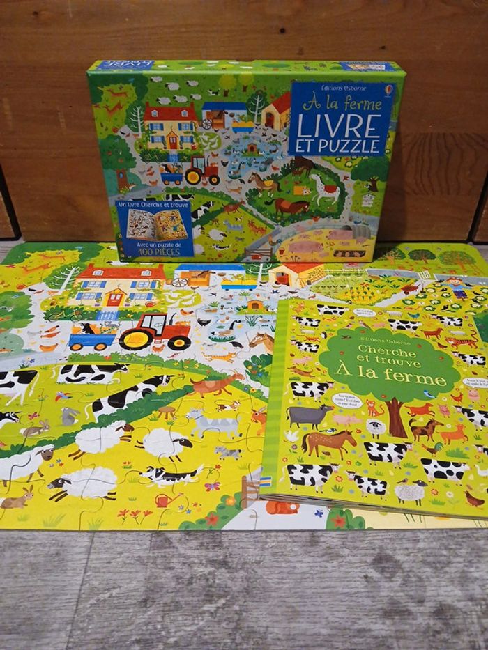 A la ferme livre et puzzle
