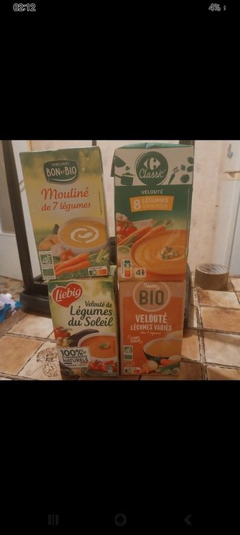 Lot de 4 veloutés date fin 2025 et 2026