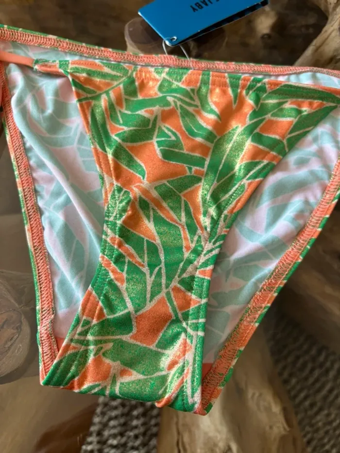 Bas de maillot de bain Maison Lejaby orange vert irisé - photo numéro 2