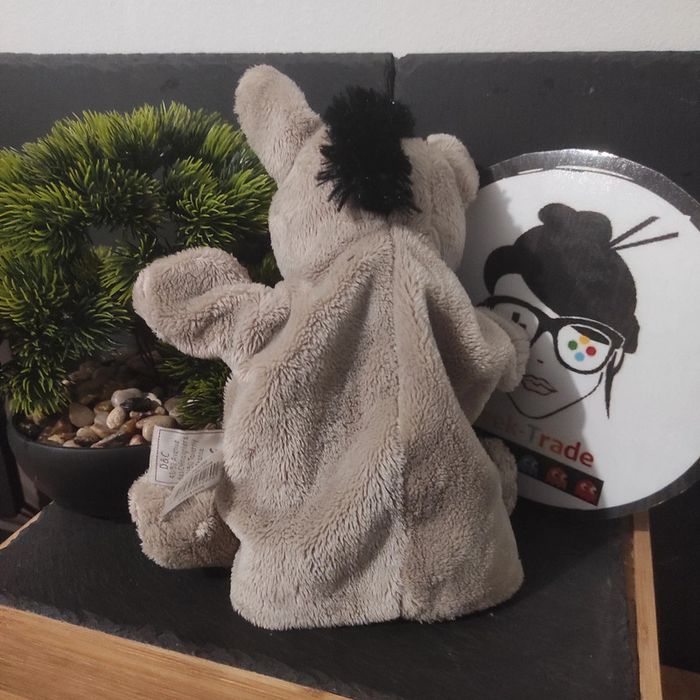 Doudou marionnette âne histoire d'ours poche ho1260 mario gris noir - photo numéro 2