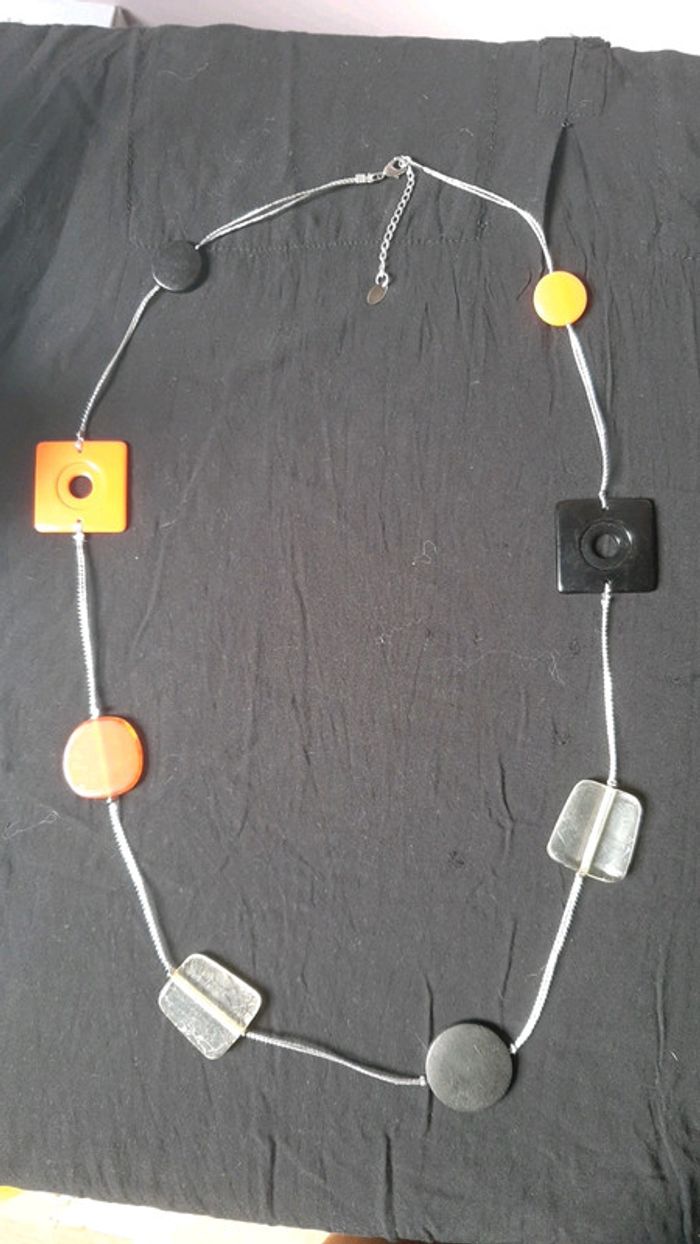 Sautoir fil argenté fantaisie