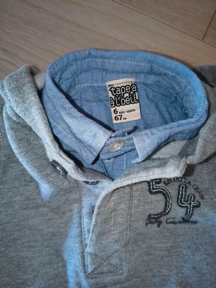 Pull avec col chemise taille 6 mois - photo numéro 4