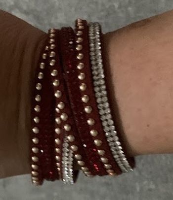 Bracelet multi rangs rouge