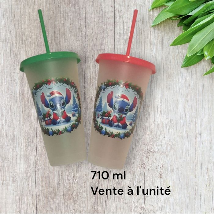 Grand gobelet à paille stitch disney Noël