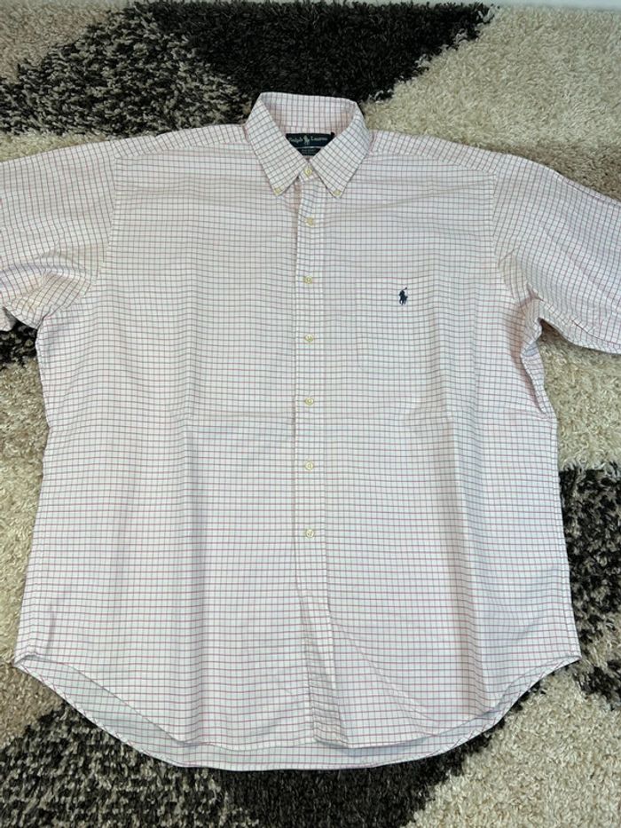 Chemise Ralph Lauren à carreaux rose et blanc taille L style old money - photo numéro 2