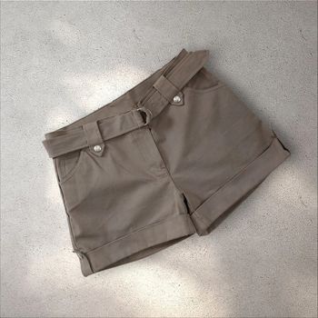 Short en jean kaki avec ceinture ajustable 42