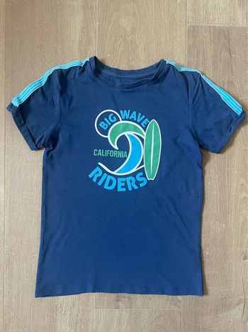 T-shirt bleu à motif - 7/8 ans - tex