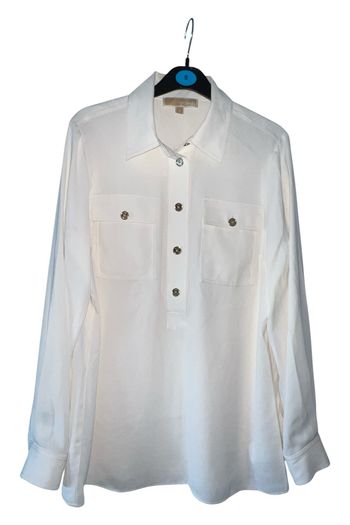 Chemisier blanc Michael Kors à poches et boutons dorés