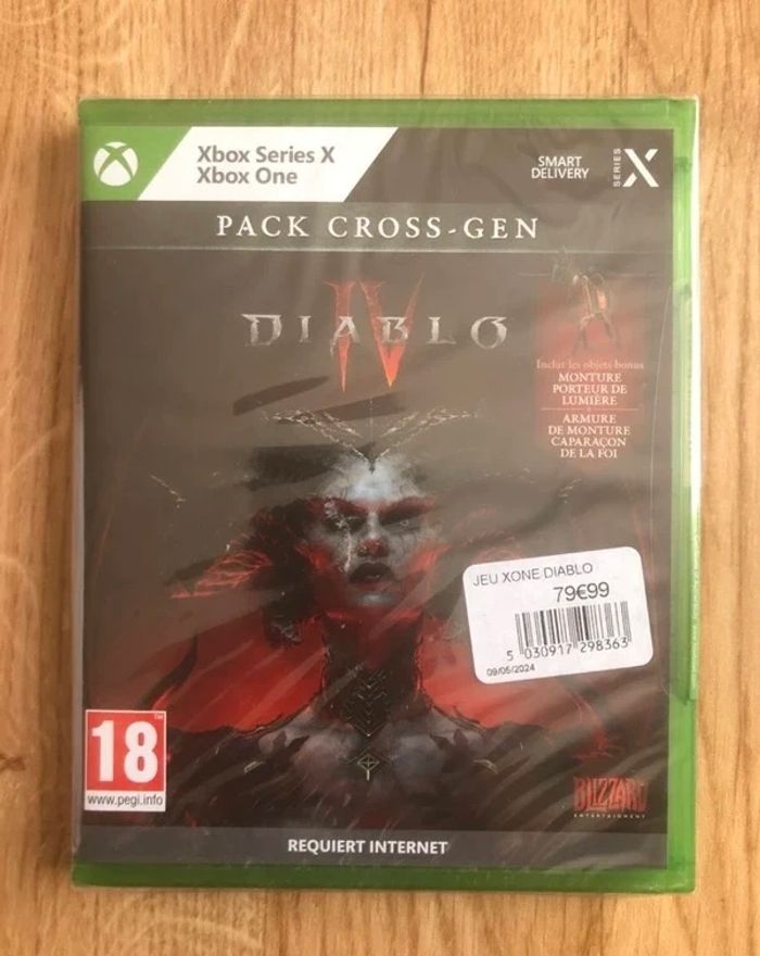 Jeu diablo IV x box one serie x neuf sous blister, version française Neuf scellé