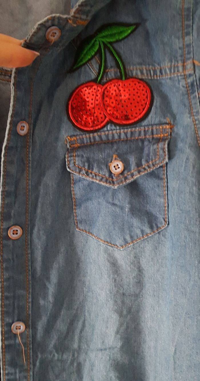 👾 Robe en jean avec roses - photo numéro 5