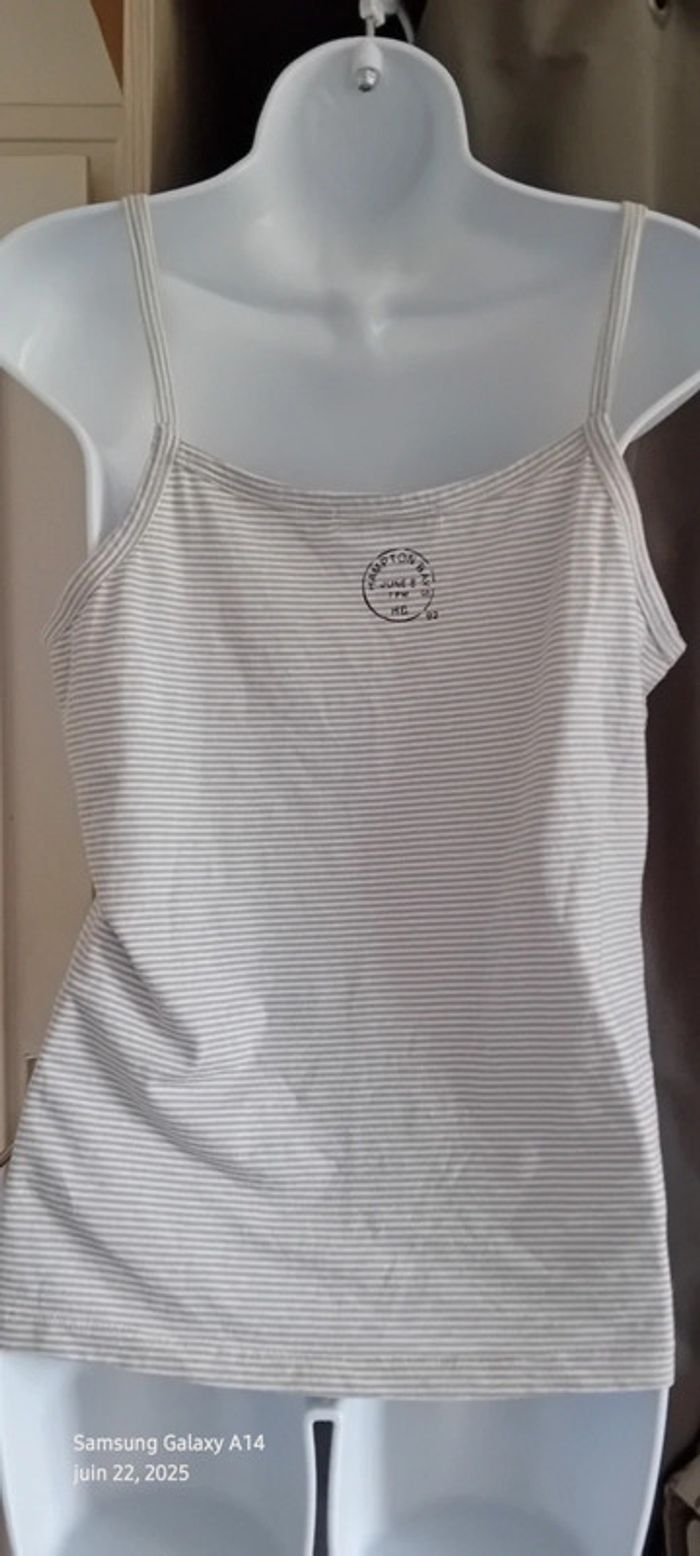Top fines bretelles à rayures gris et blanc femme XL Hampton Bays - photo numéro 10