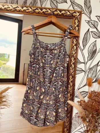 Taille 14 ans Combishort fille TAO bleue marine et  multicolore 🌸