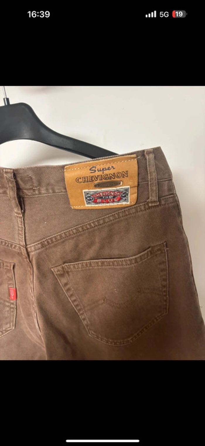 Jean Chevignon Vintage Marron - Taille 29 - Coupe Droite - photo numéro 4