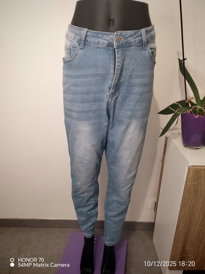 Jeans mom taille haute