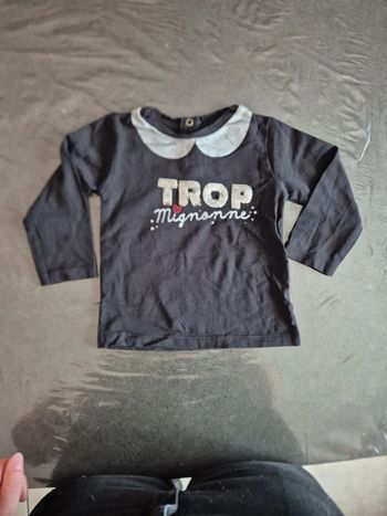 T-shirt à longue manches fille trop mignonne