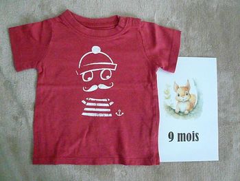 👕 Tee-shirt rouge Tape à l’œil – 9 mois