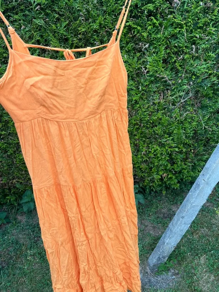 robe longue orange stradivarius - photo numéro 3