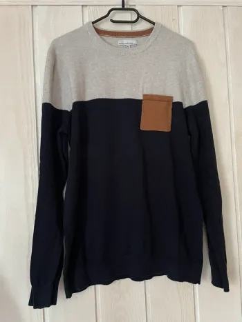 Pull marine et gris - Jules - XL