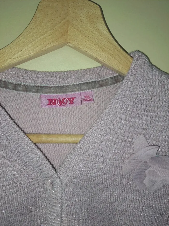 Superbe gilet fille comme neuf rose à paillettes tbe NKY 10 ans - photo numéro 3