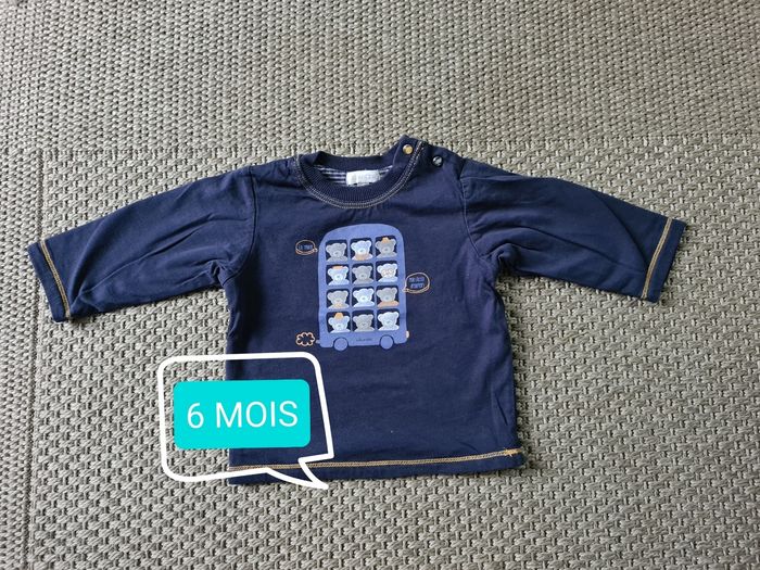 T-shirt doublé "bus ourson" - 6 mois