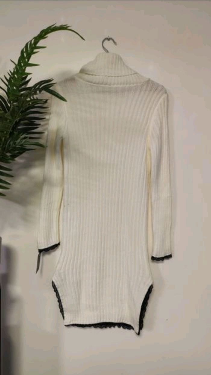 Robe pull d'hiver à dentelle Col roulé - photo numéro 2