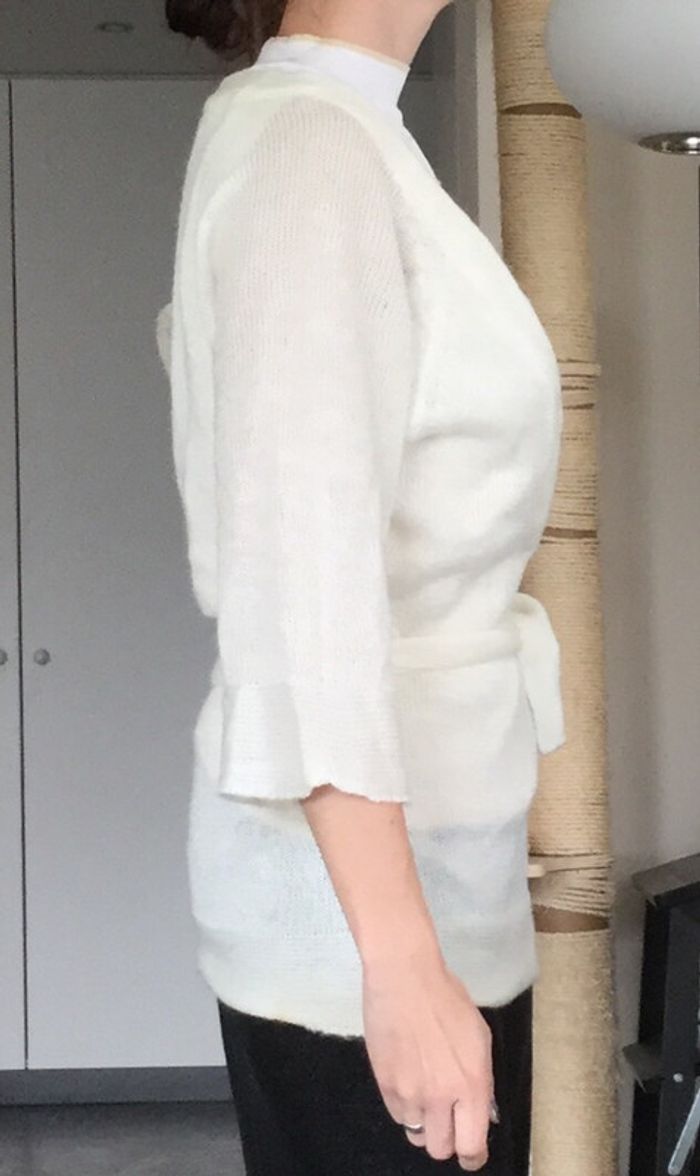 Pull manches trois quarts blanc cassé - photo numéro 2