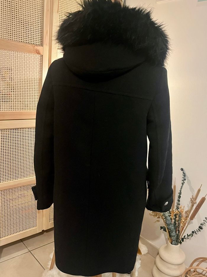 Manteau Zara noir duffle coat avec capuche - photo numéro 4