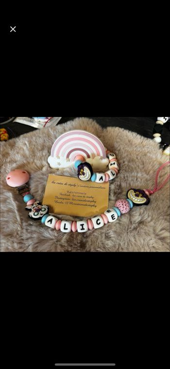 Attache tétine Alice + anneaux de dentition