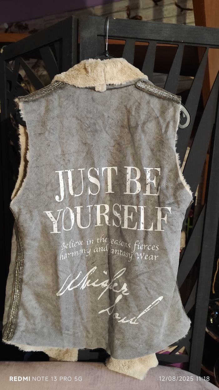 Gilet gris suédée gris femme - photo numéro 8