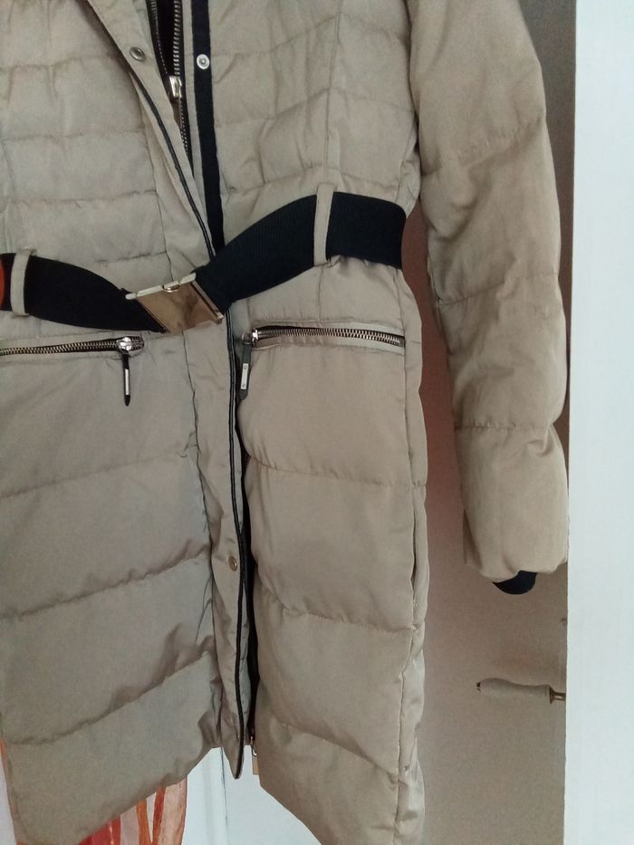 Doudoune marron longue avec capuche amovible Breal taille 36 - photo numéro 5