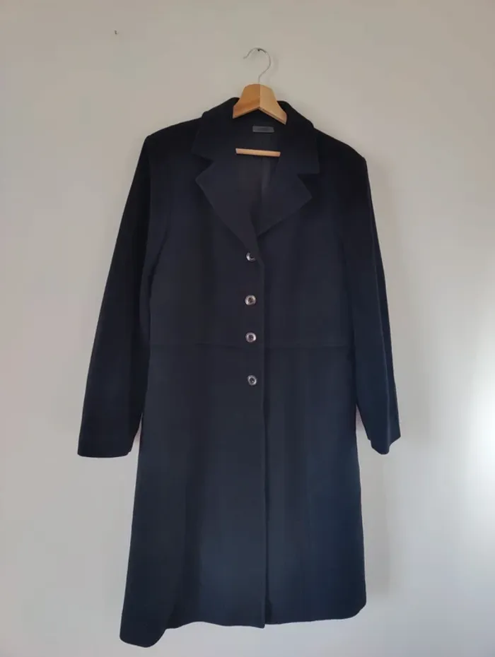 Manteau noir Carbone T.42 / Laine et Mohair - photo numéro 4