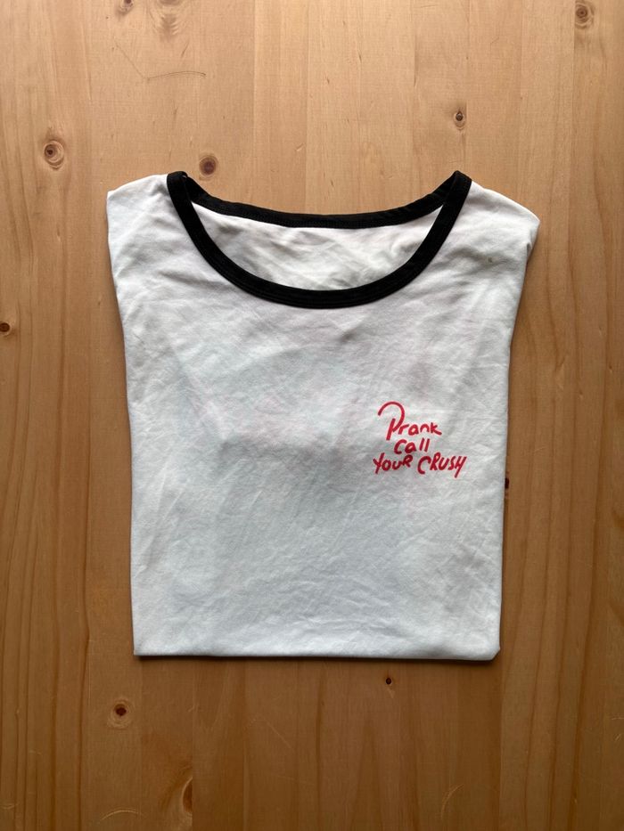 Tee-shirt oversize blanc imprimé – L (fit S/M) – style streetwear - photo numéro 5