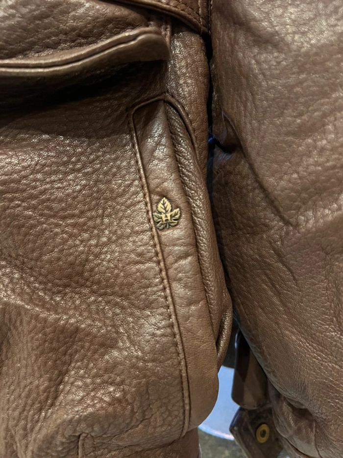 Manteau blouson veste cuir vintage taille L marque Heitorn - photo numéro 9