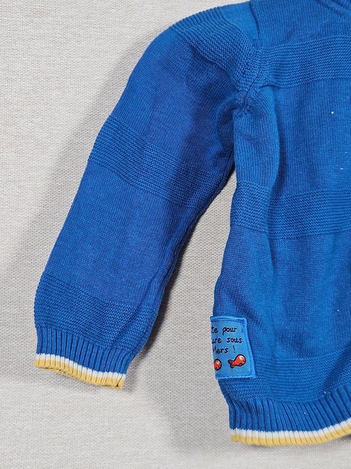 Gilet à capuche zippé sergent major 12 mois 74 cm - photo numéro 2