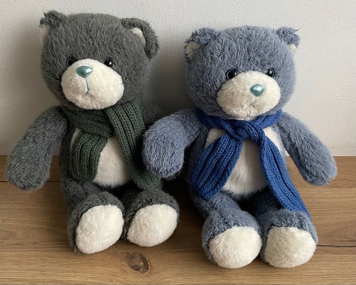 Lots 2 Ours en Peluche Bleu et Kaki - photo numéro 7