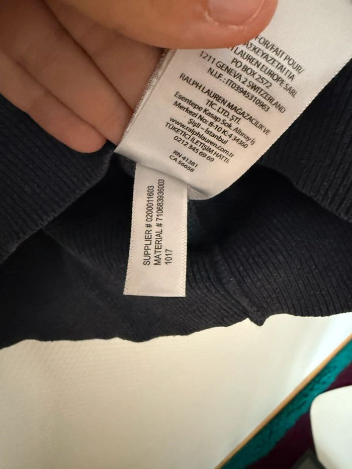 Pull zipe Marine en très bon état taille M ralph Lauren - photo numéro 8