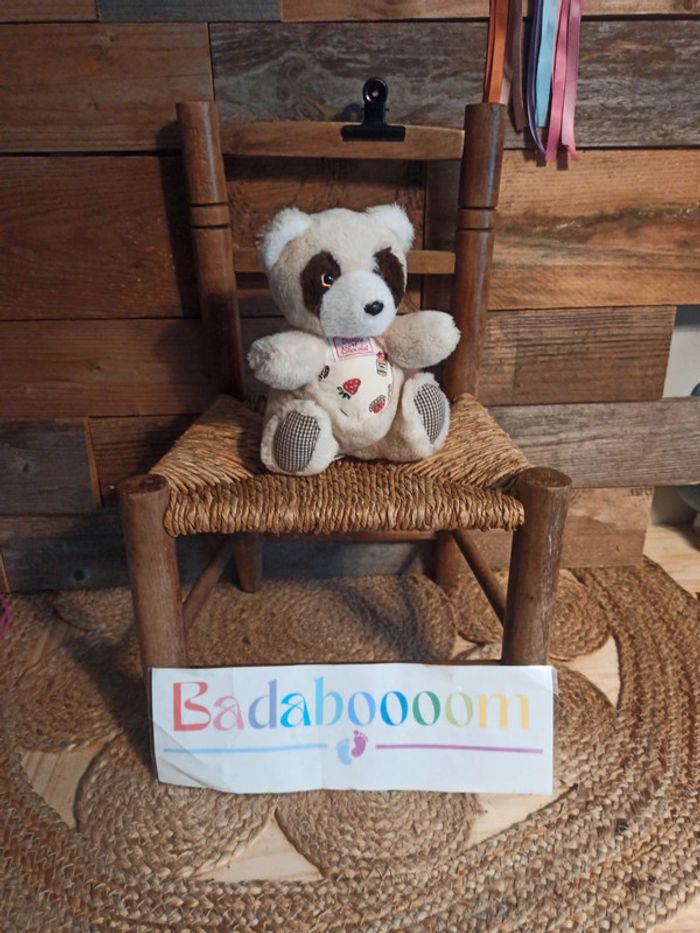 Peluche raton laveur tartine et chocolat tbe